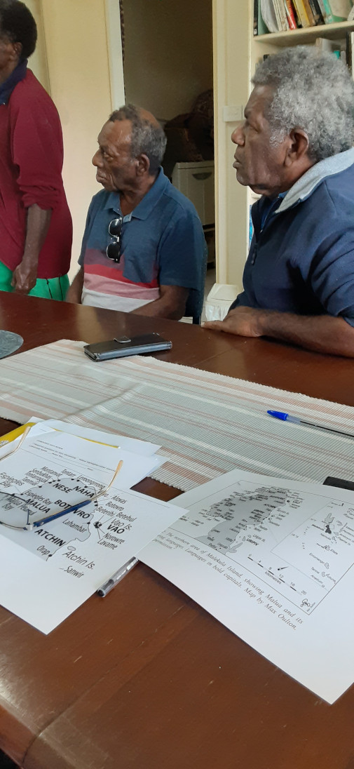 Global Voice participants in Vanuatu consider maps of their language area